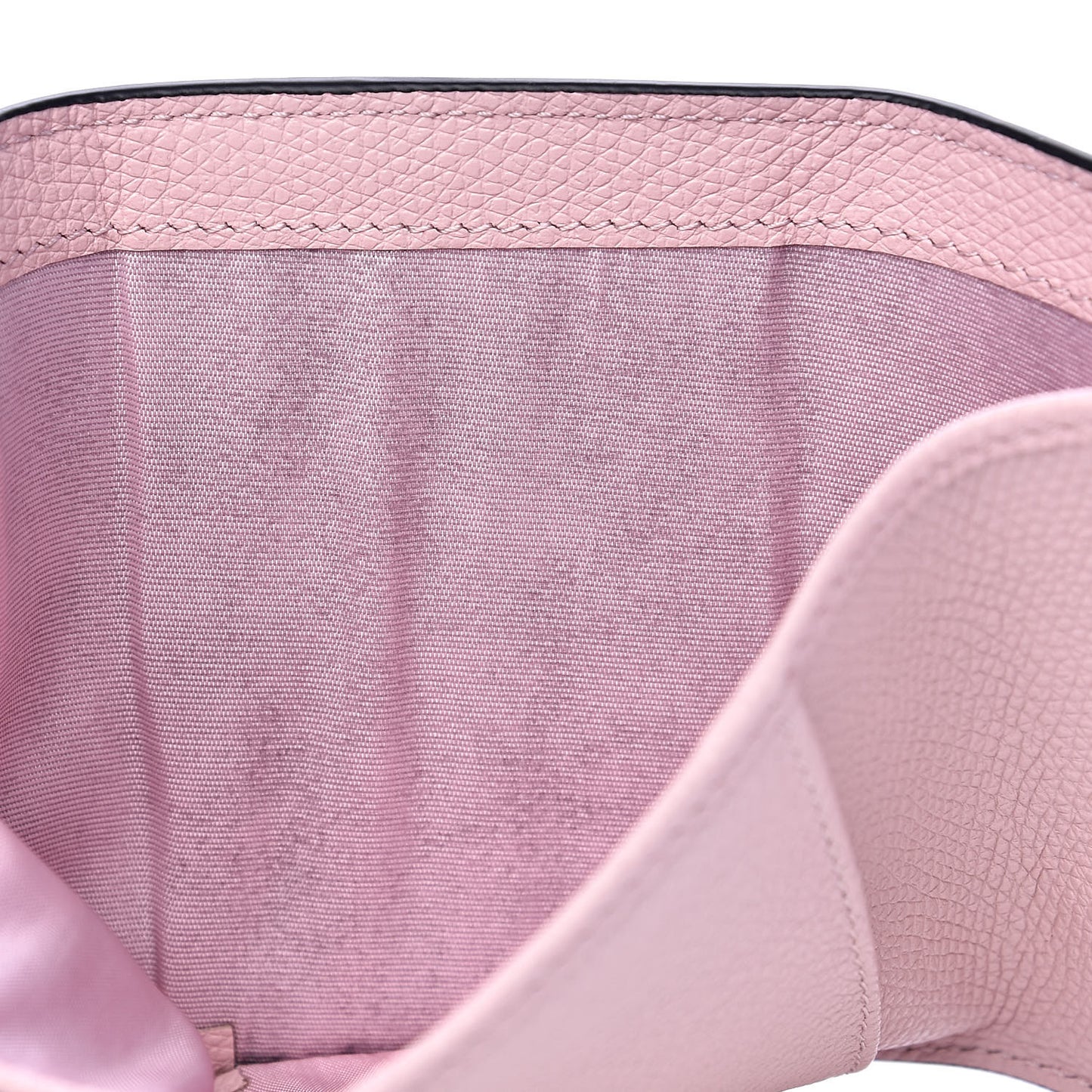 Grainy Calfskin VSling Compact Wallet Water Rose