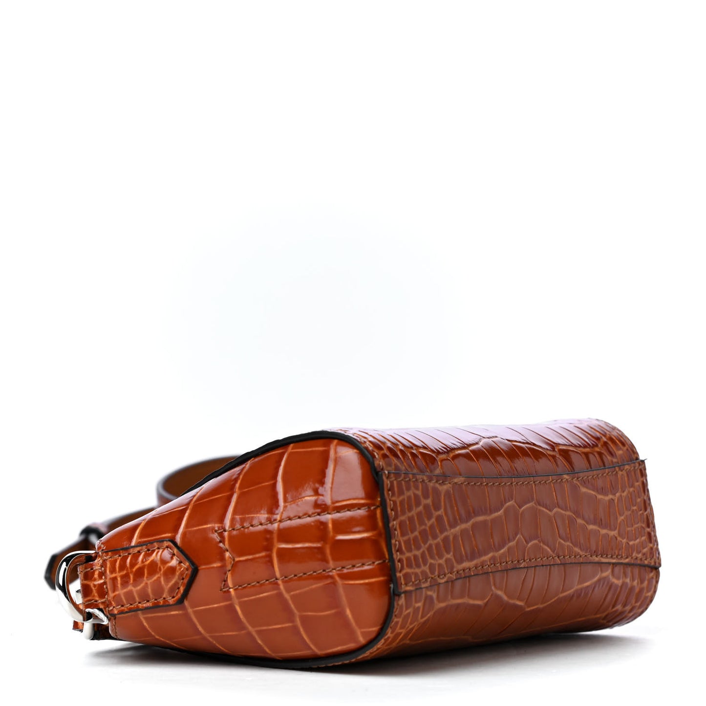 Calfskin Crocodile Embossed Nano Antigona Tan