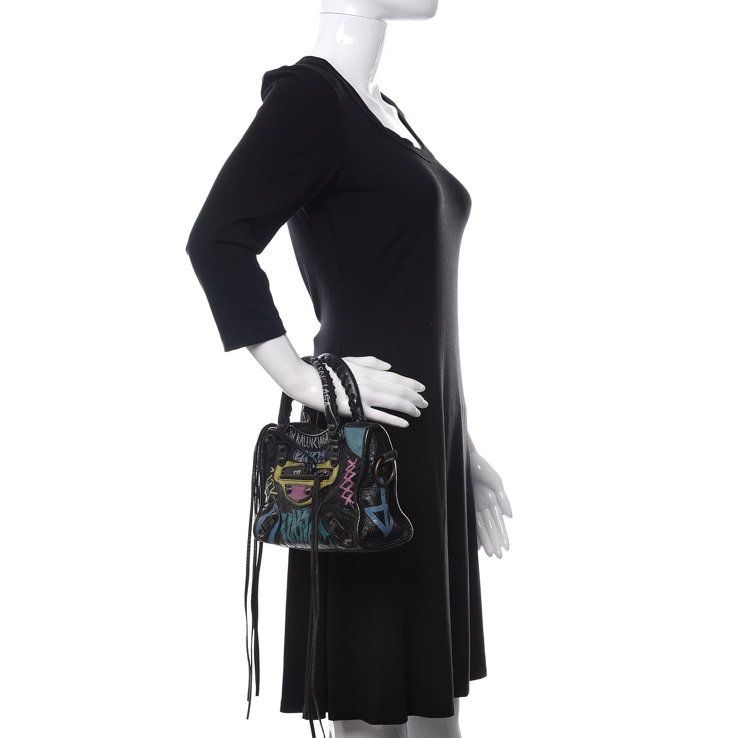 Balenciaga Agneau Arena Graffiti All Over Classic Hardware Mini City Black Multicolor 2 of 12