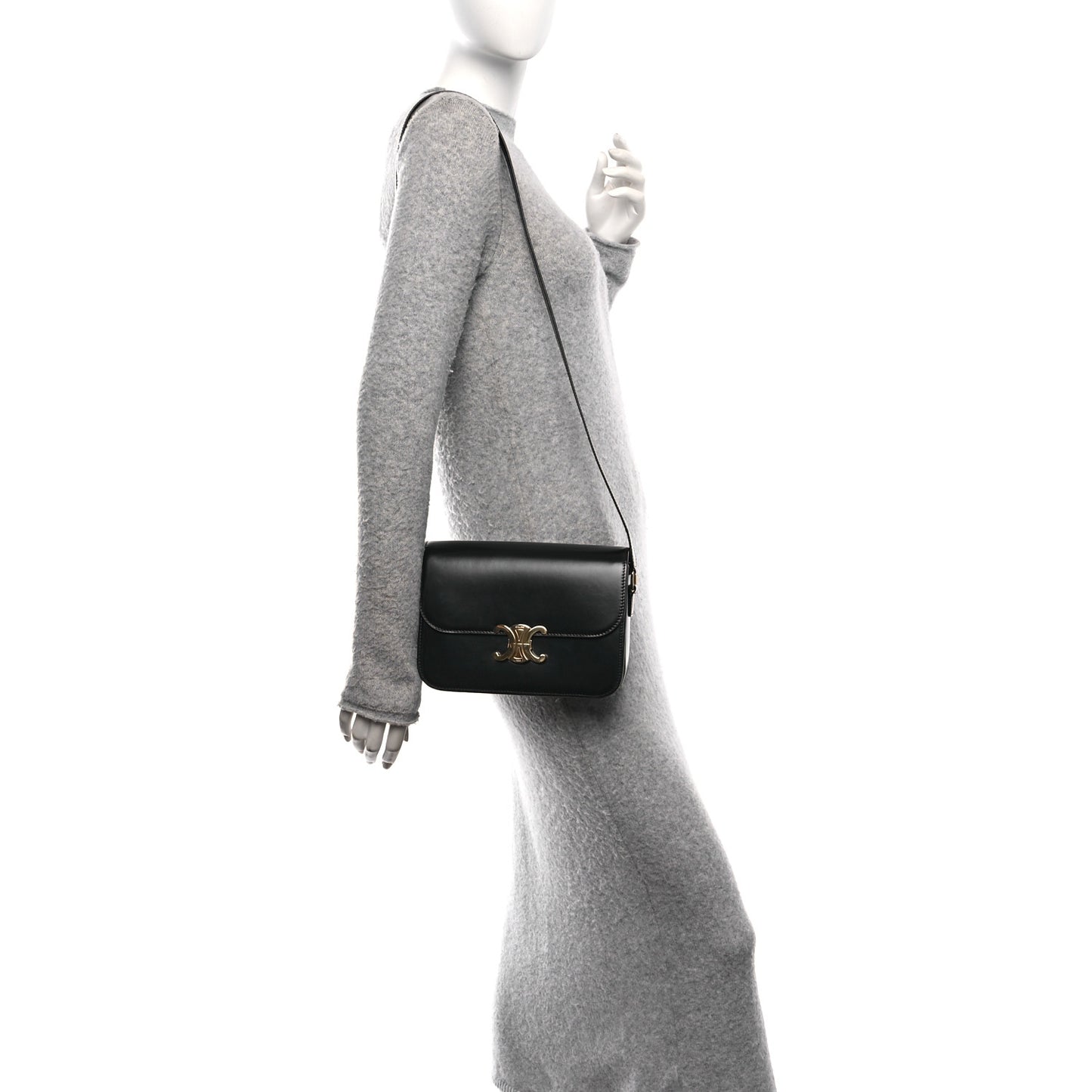 Shiny Calfskin Medium Triomphe Black