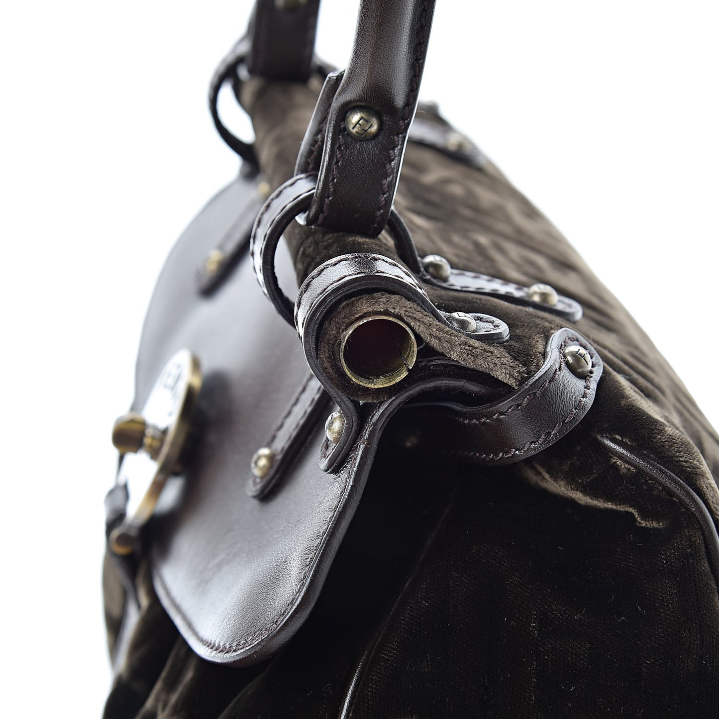 Calfskin Velvet FF Magic Bag Tobacco