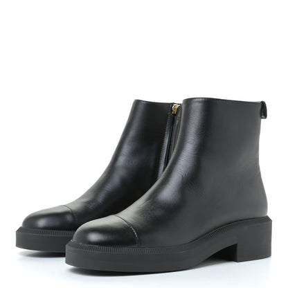 Chanel Calfskin Logo Boots 39.5 Black 2 of 12
