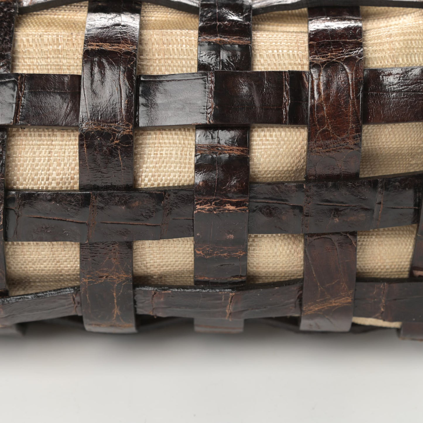 Crocodile Woven Tote Brown