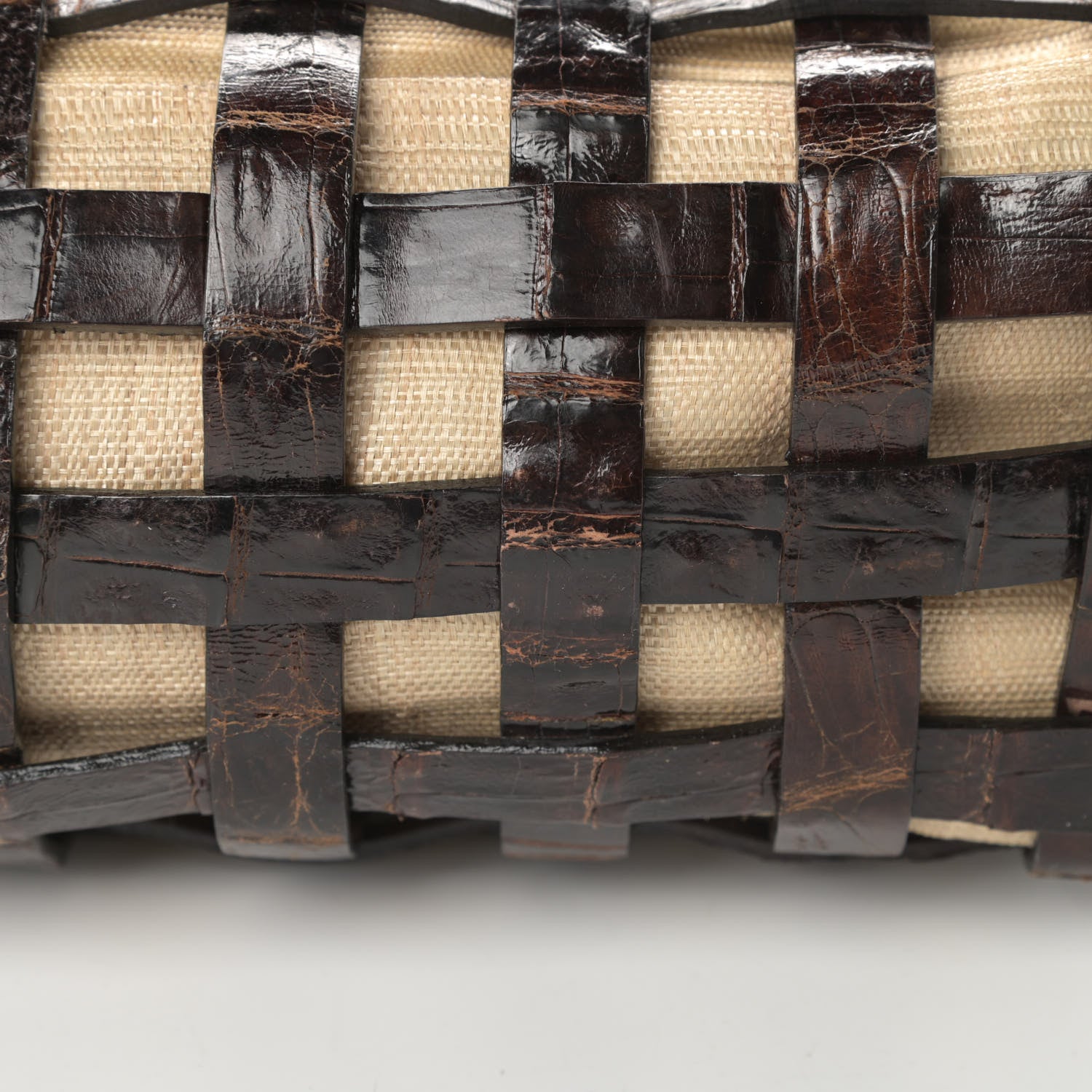 Nancy Gonzalez Crocodile Woven Tote Brown 10 of 13