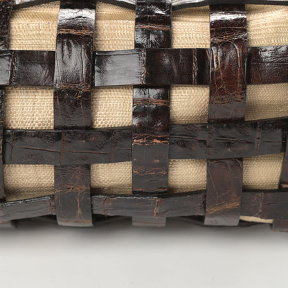 Nancy Gonzalez Crocodile Woven Tote Brown 10 of 13