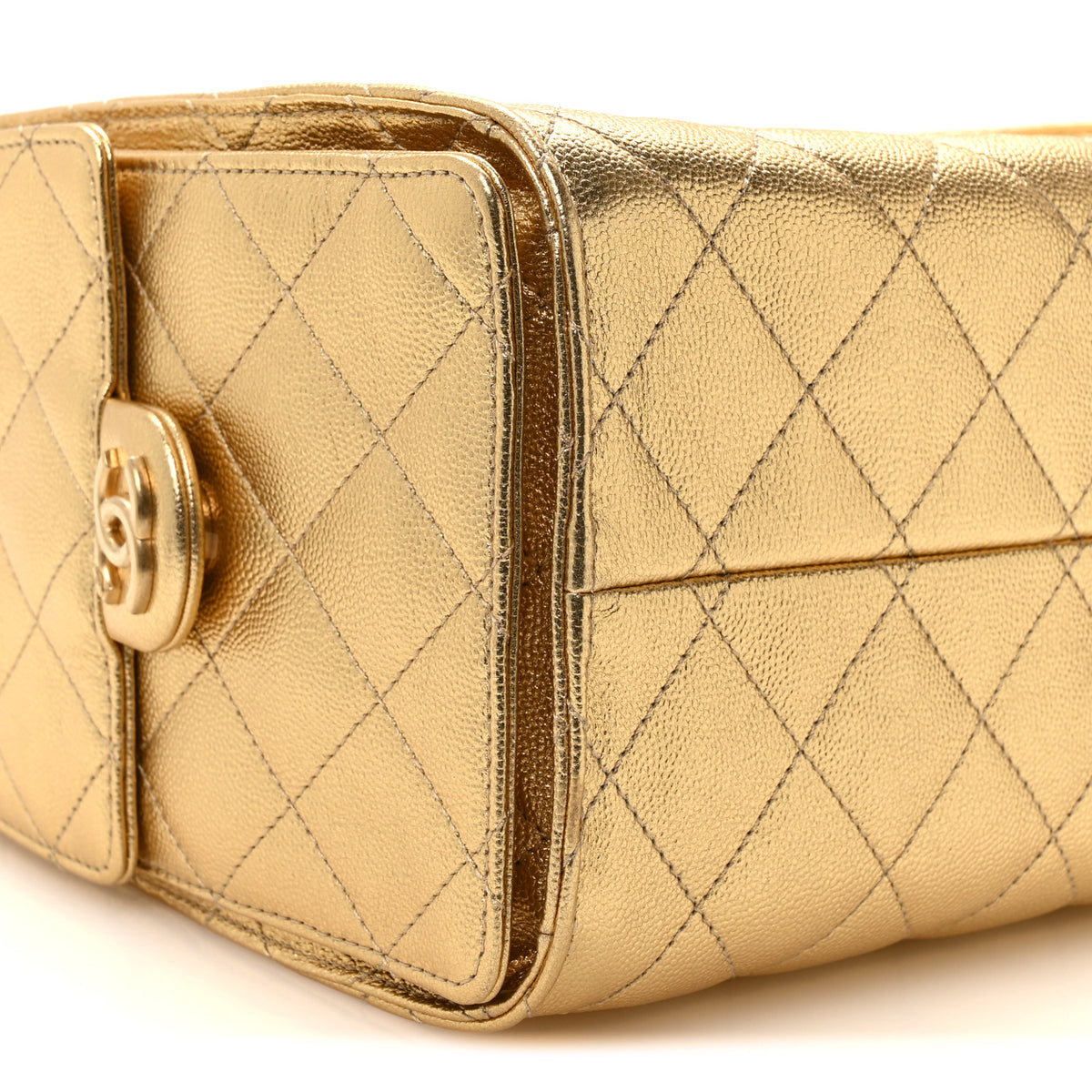 Chanel Metallic Caviar Quilted Small Chanel 25 Handbag Gold 9 of 11