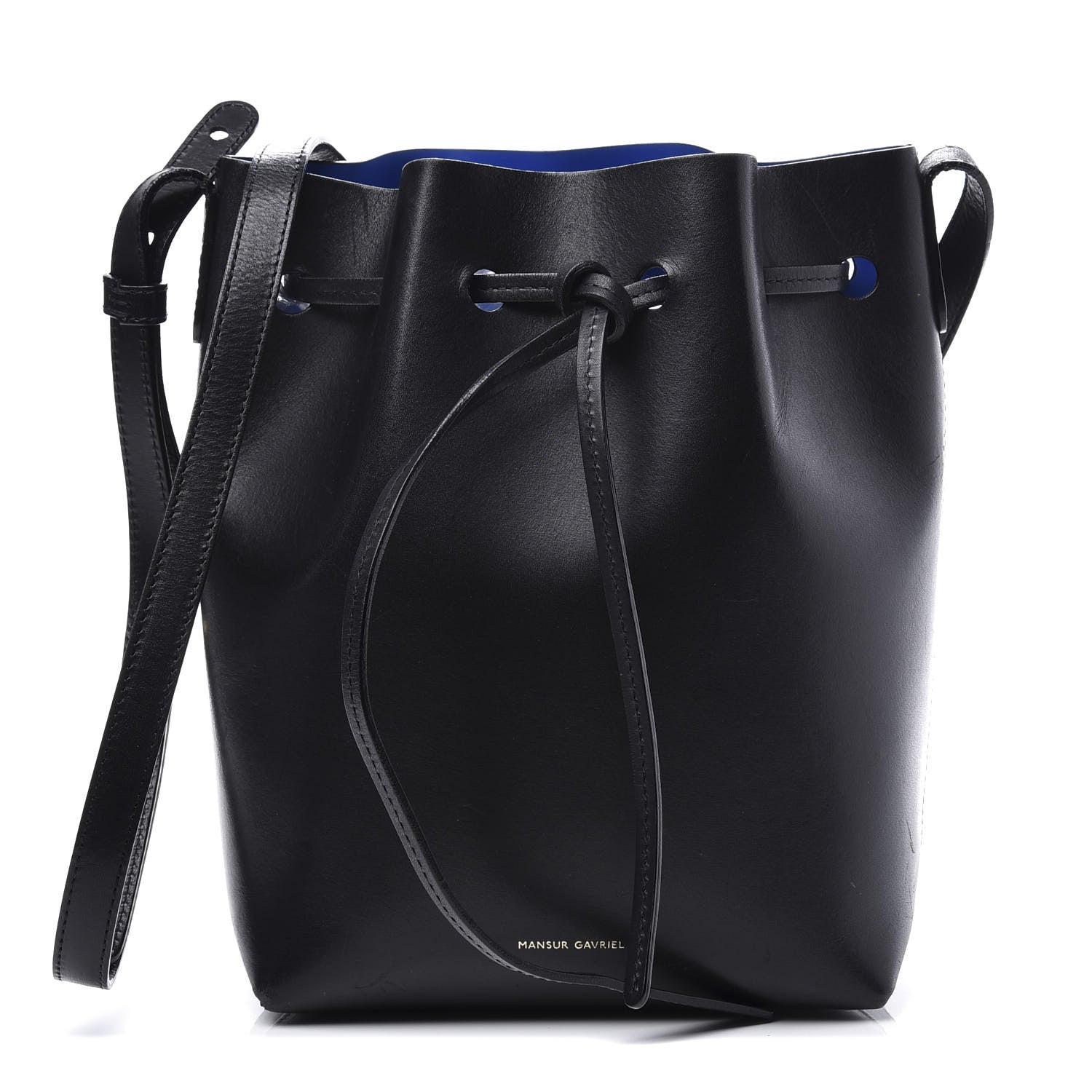 Mansur Gavriel Vegetable Tanned Calfskin Mini Bucket Bag Black 1 of 11