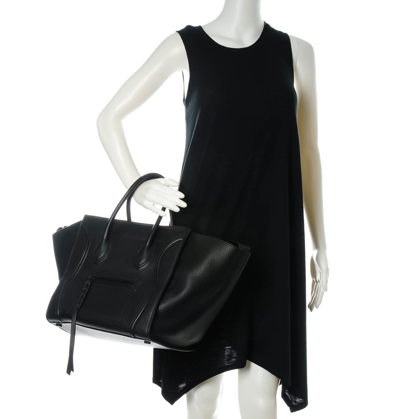 Supple Calfskin Medium Phantom Luggage Black