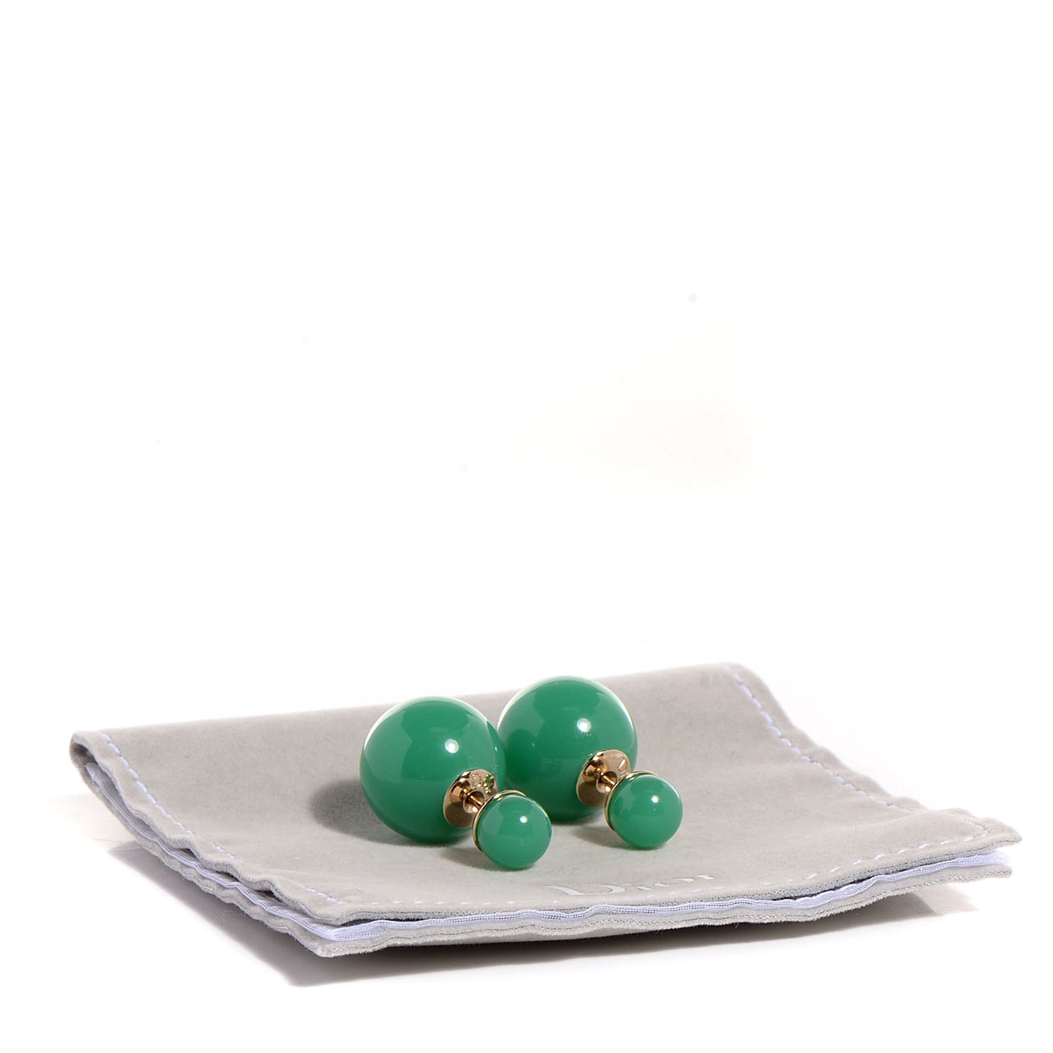 Christian Dior Mise En Dior Tribal Earrings Jade Green 5 of 5
