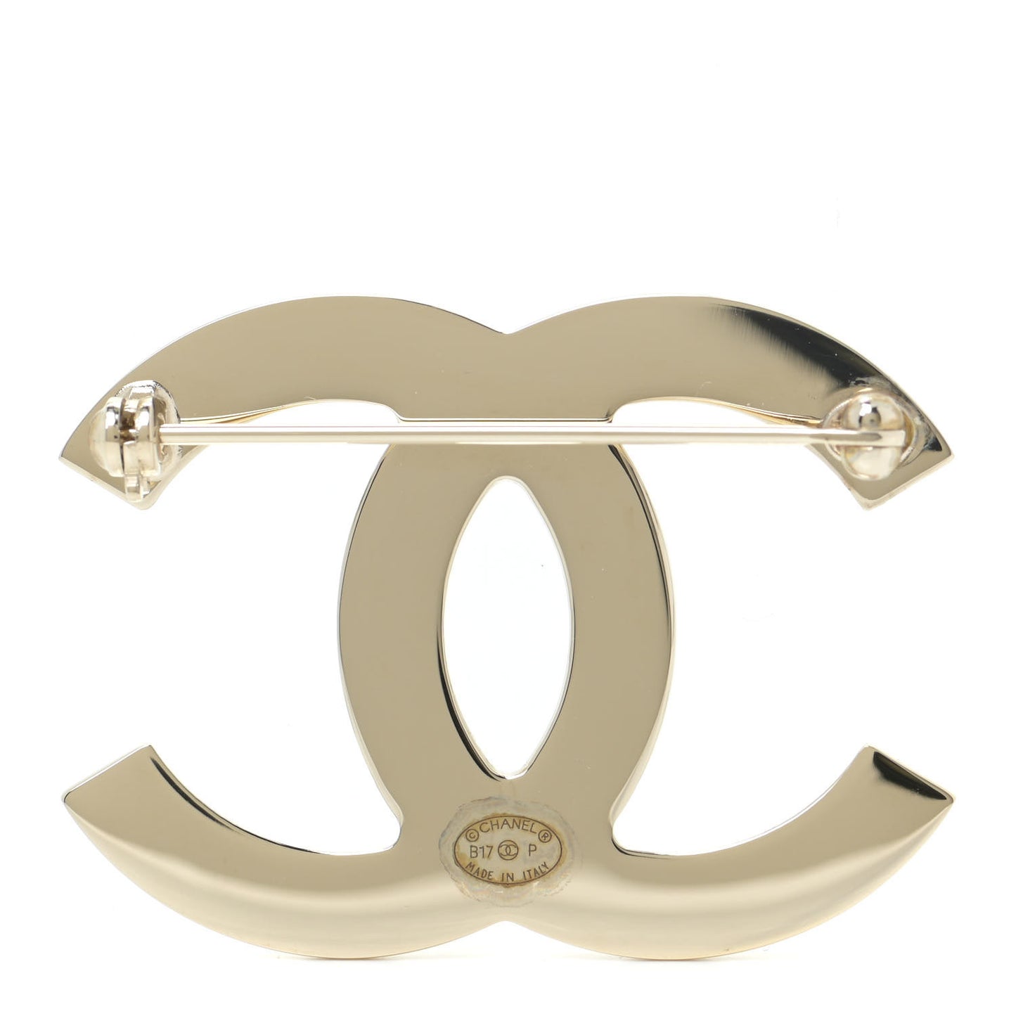 Metal CC Brooch Light Gold