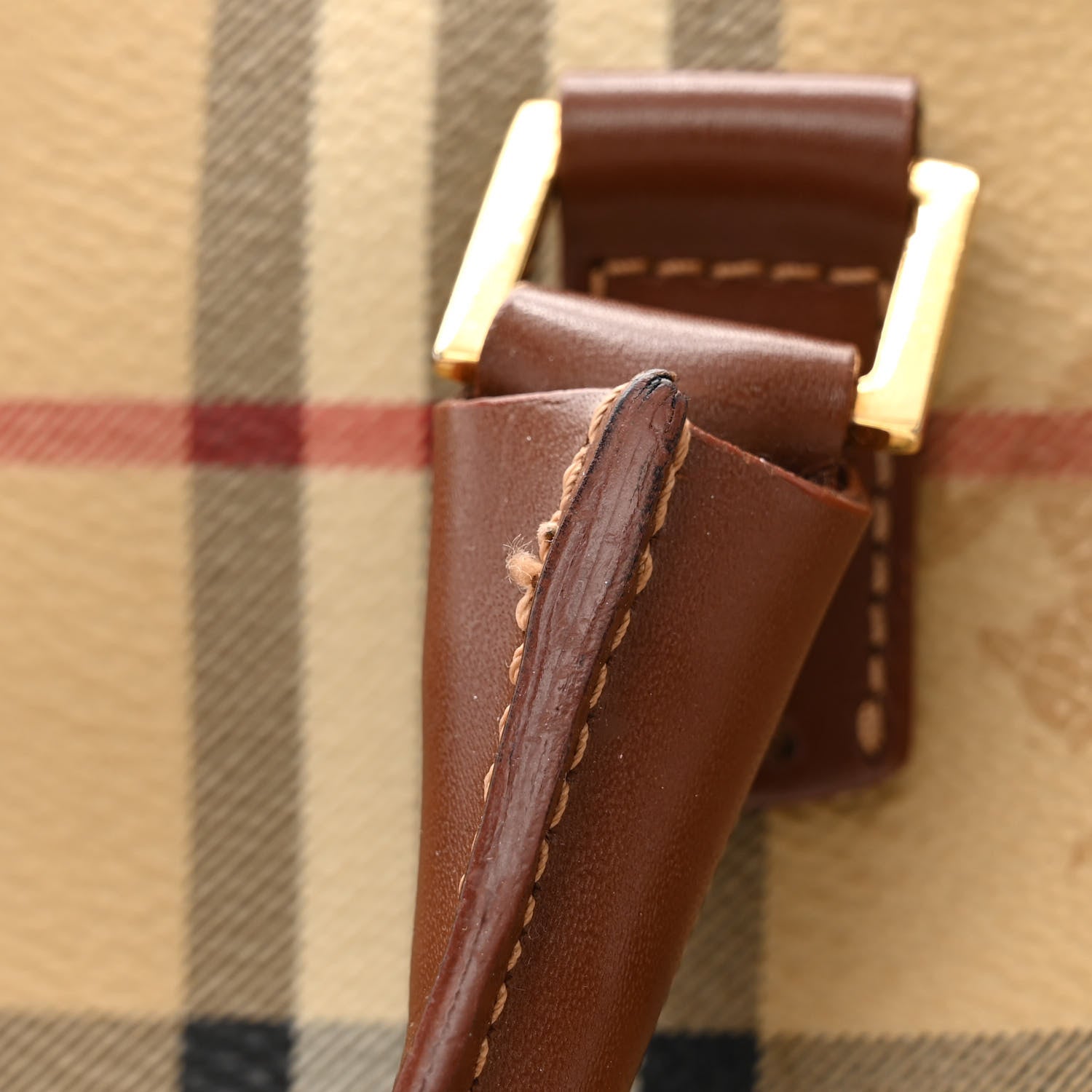Burberry Haymarket Check Bowling Bag Brown 15 of 15