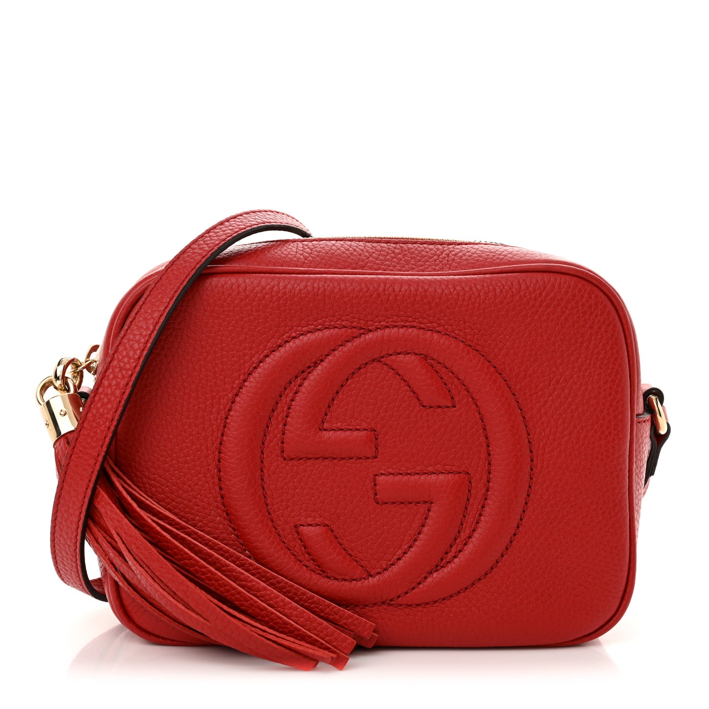 Pebbled Calfskin Small Soho Disco Bag Tabasco Red