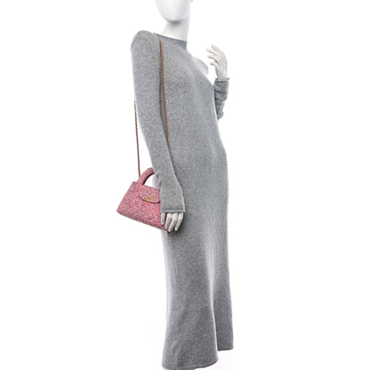Chanel Tweed Quilted Nano Kelly Shopper Pink 2 of 11