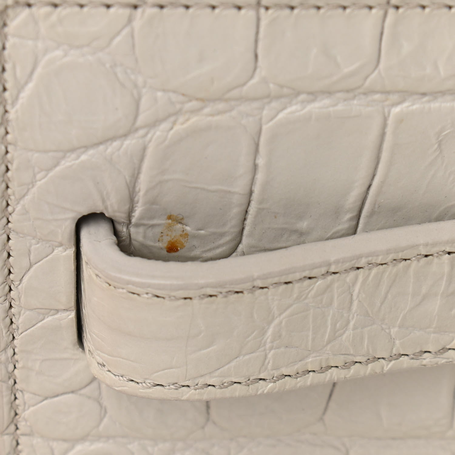 Saint Laurent Calfskin Crocodile Embossed Baby Sac De Jour Gris Perle 13 of 13