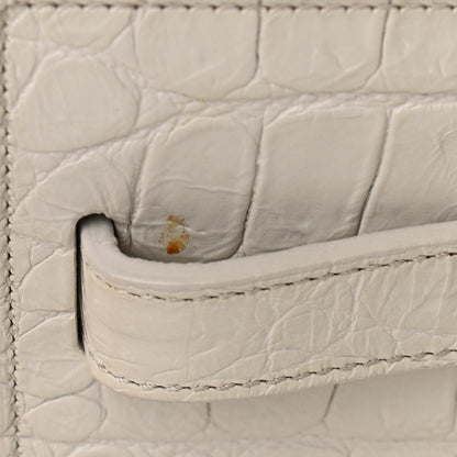 Saint Laurent Calfskin Crocodile Embossed Baby Sac De Jour Gris Perle 13 of 13