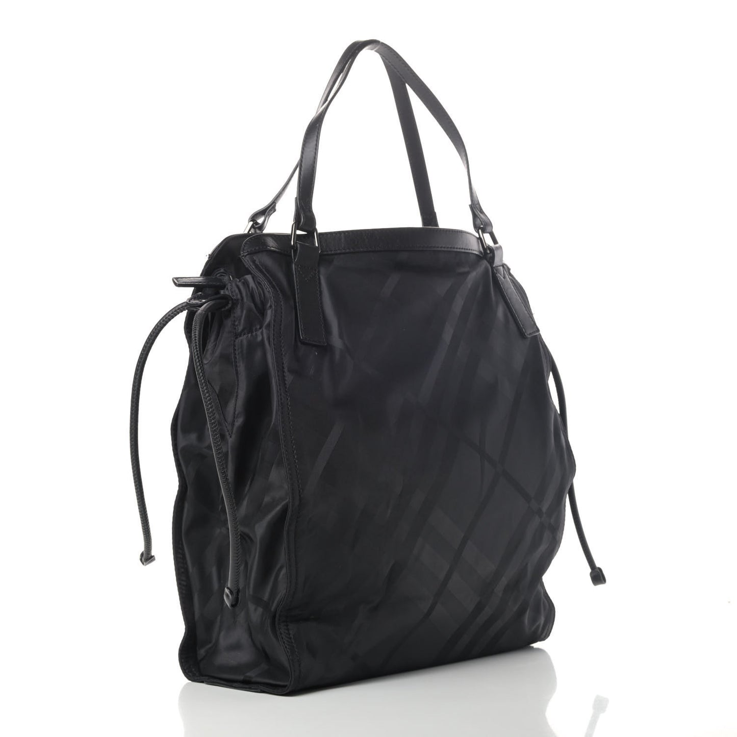 Nylon Tonal Check Buckleigh Packable Tote Black