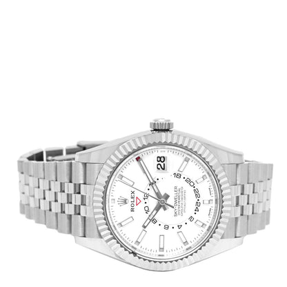 Rolex 18K White Gold Stainless Steel 42mm Oyster Perpetual Sky-Dweller Watch White 326934 2 of 5