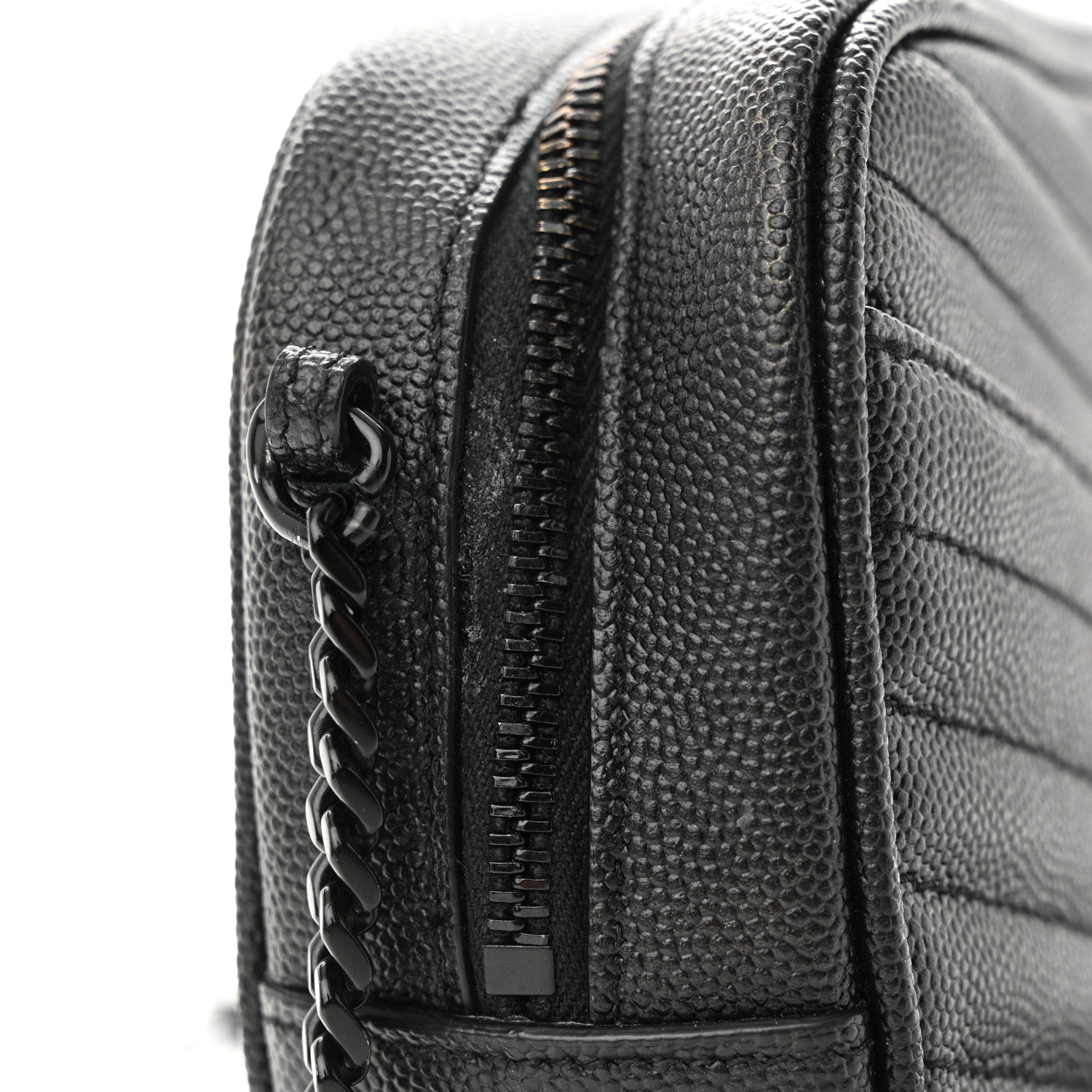 Saint Laurent Grain De Poudre Matelasse Monochrome Monogram Mini Lou Camera Bag Black 13 of 13