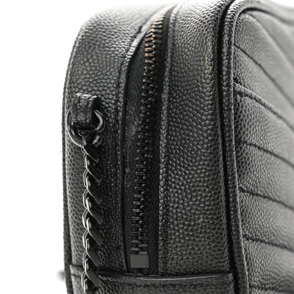 Saint Laurent Grain De Poudre Matelasse Monochrome Monogram Mini Lou Camera Bag Black 13 of 13