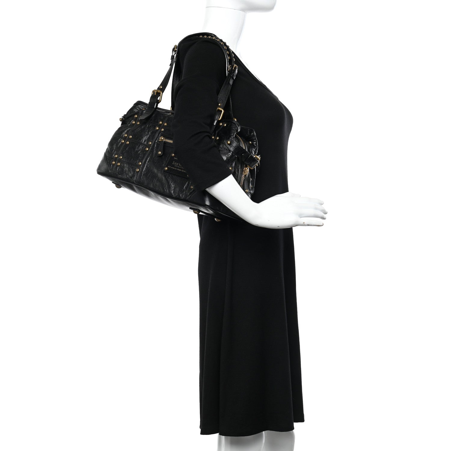 Louis Vuitton Lambskin Riveting Black 2 of 12