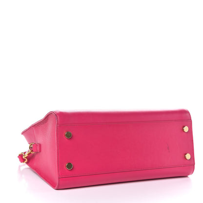 Saint Laurent Calfskin Small Monogram Cabas Fuchsia 5 of 10