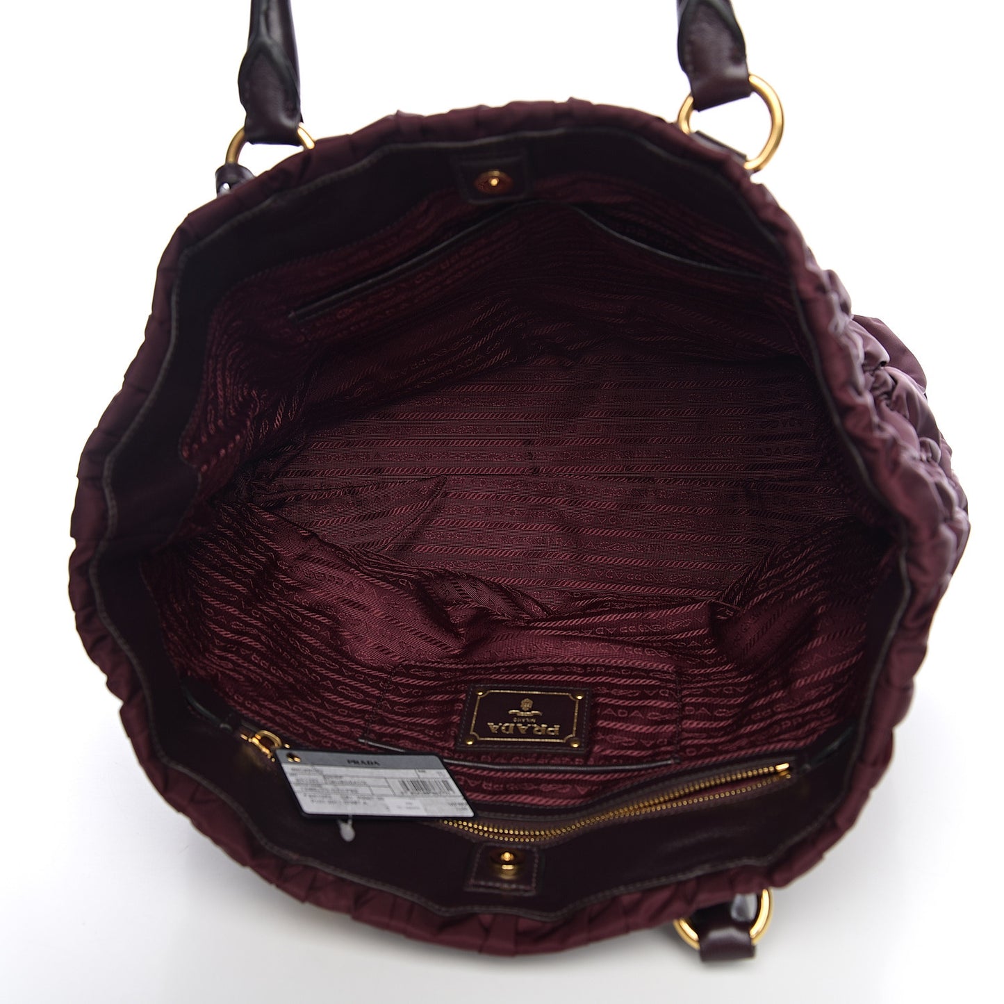 Tessuto Nylon Dressy Gaufre Tote Bordeaux