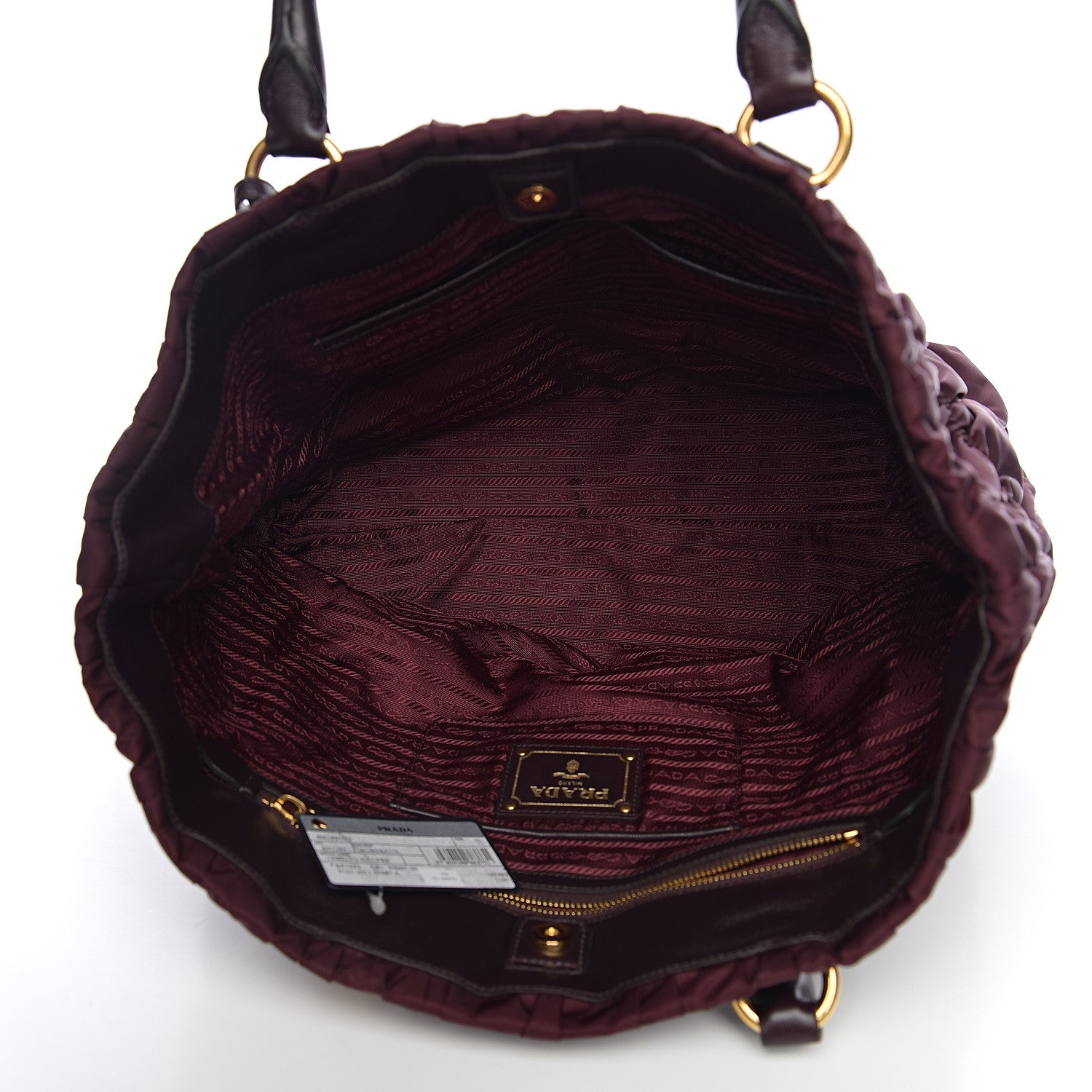 Prada Tessuto Nylon Dressy Gaufre Tote Bordeaux 4 of 8
