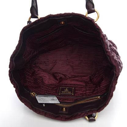 Prada Tessuto Nylon Dressy Gaufre Tote Bordeaux 4 of 8