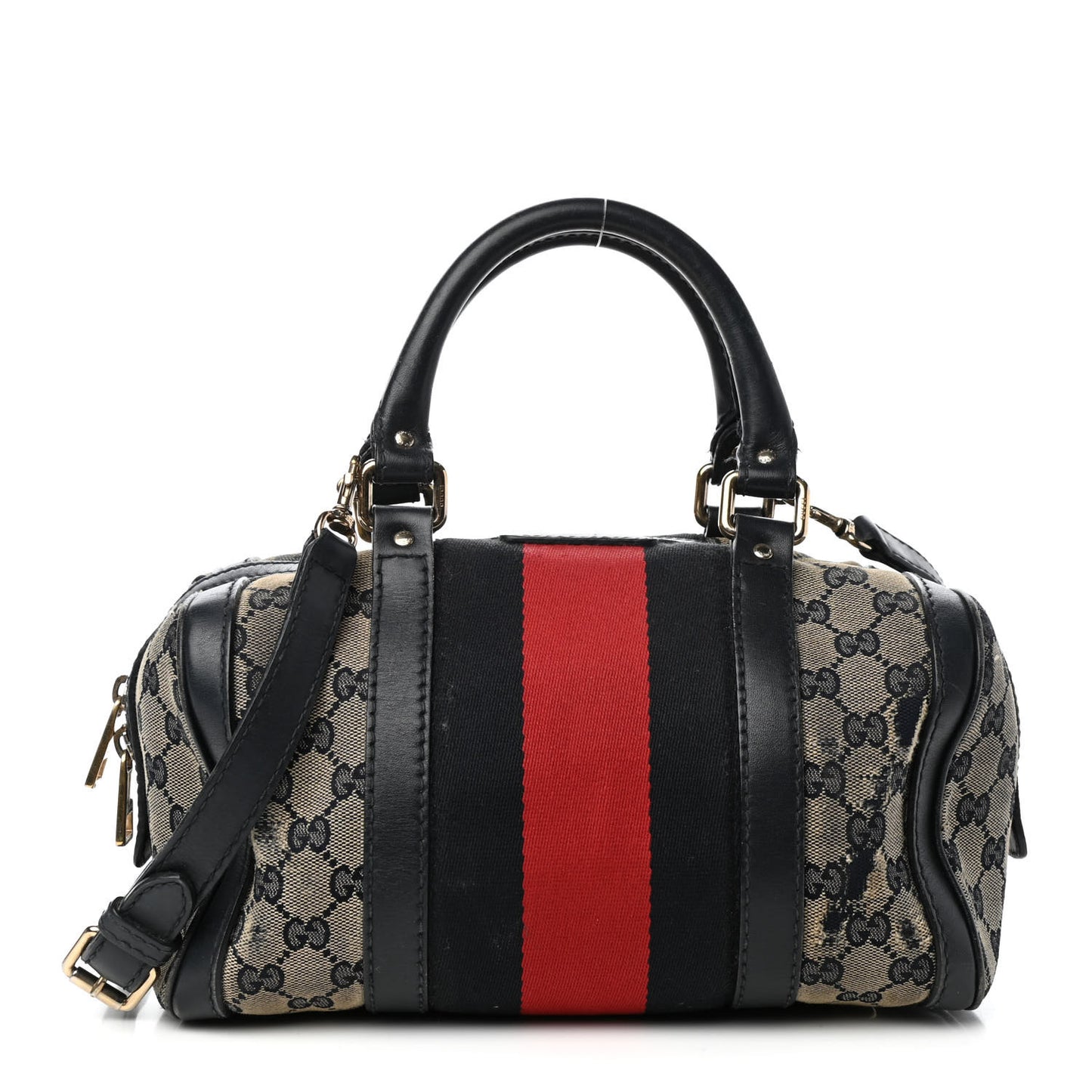 Monogram Vintage Web Small Boston Navy