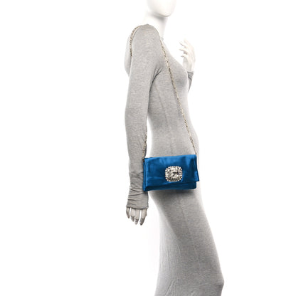 Jimmy Choo Satin Crystal Titania Clutch Blue 2 of 12