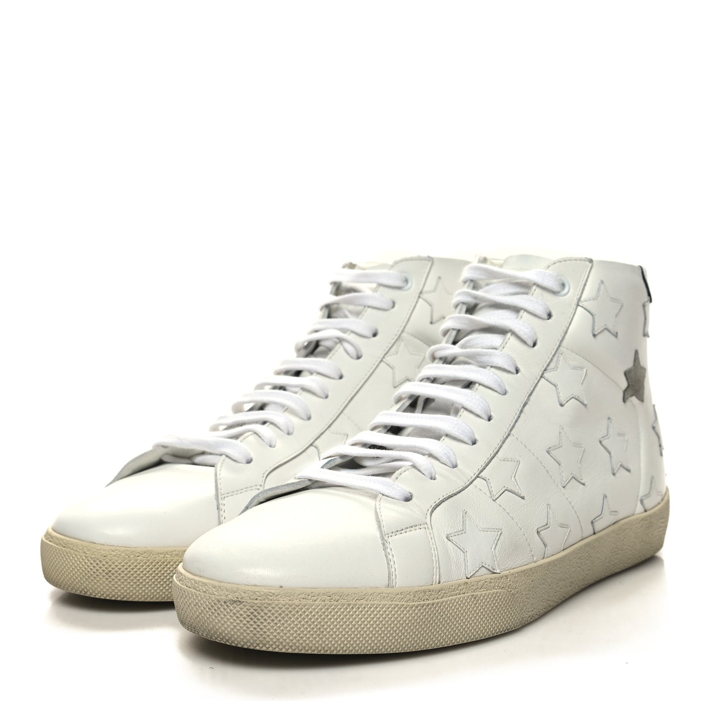 Calfskin High Top Sneakers 44 White