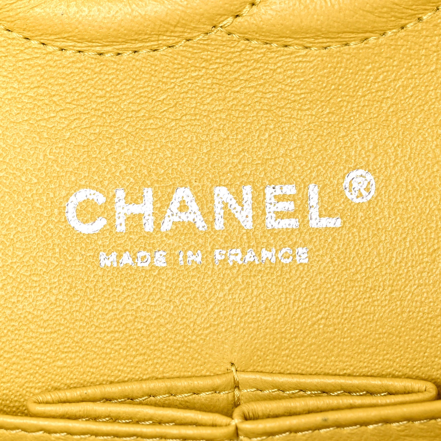 Lambskin Quilted Medium Double Flap Yellow