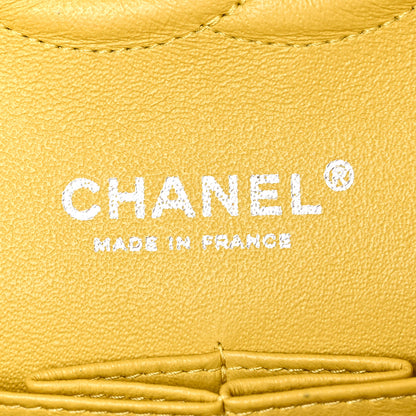 Chanel Lambskin Quilted Medium Double Flap Yellow 6 of 10