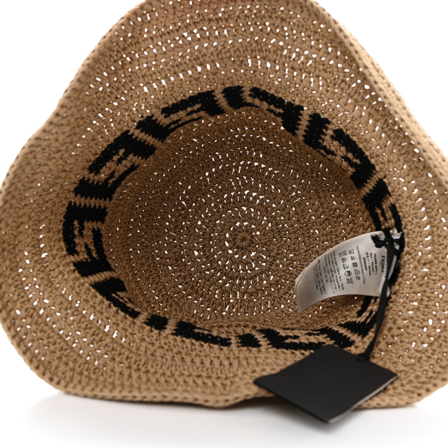 Cotton FF Woven Bucket Hat L Naturale Black