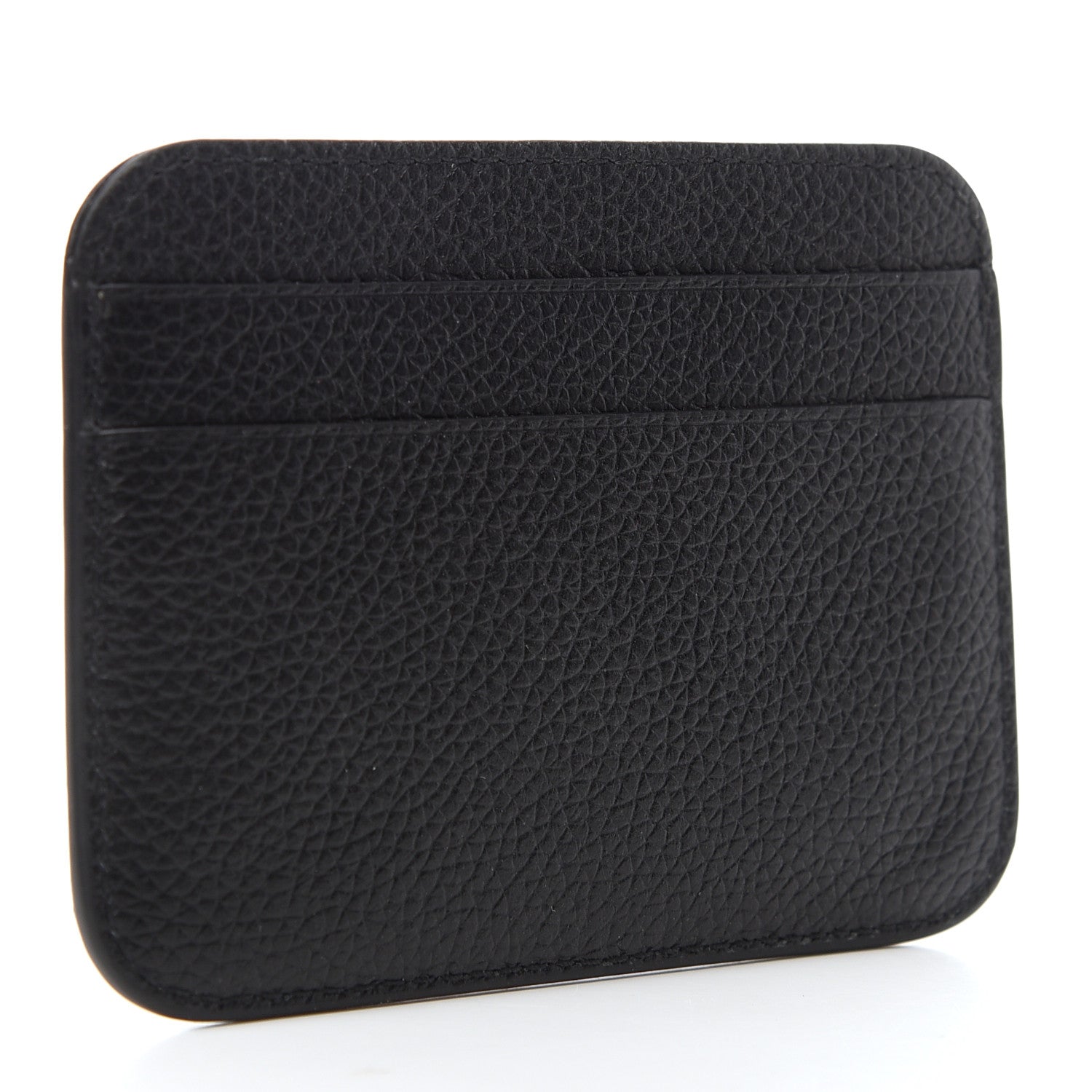 Balenciaga Grained Calfskin Logo Cash Rounded Card Holder Black White 3 of 8