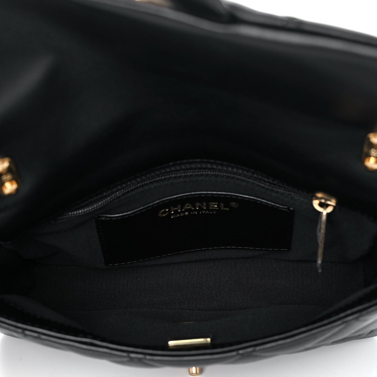 Lambskin Quilted Small Funky Town Flap Black