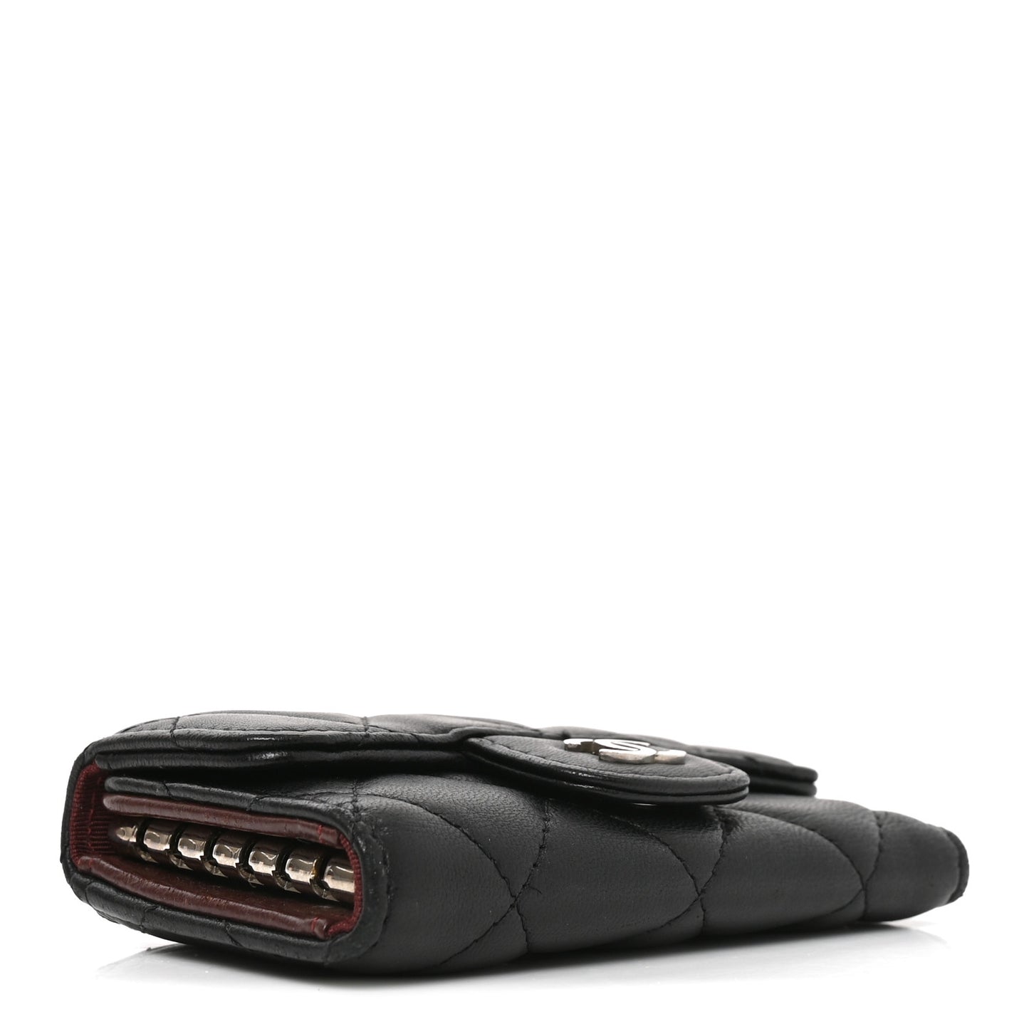 Lambskin Quilted 6 Key Holder Black