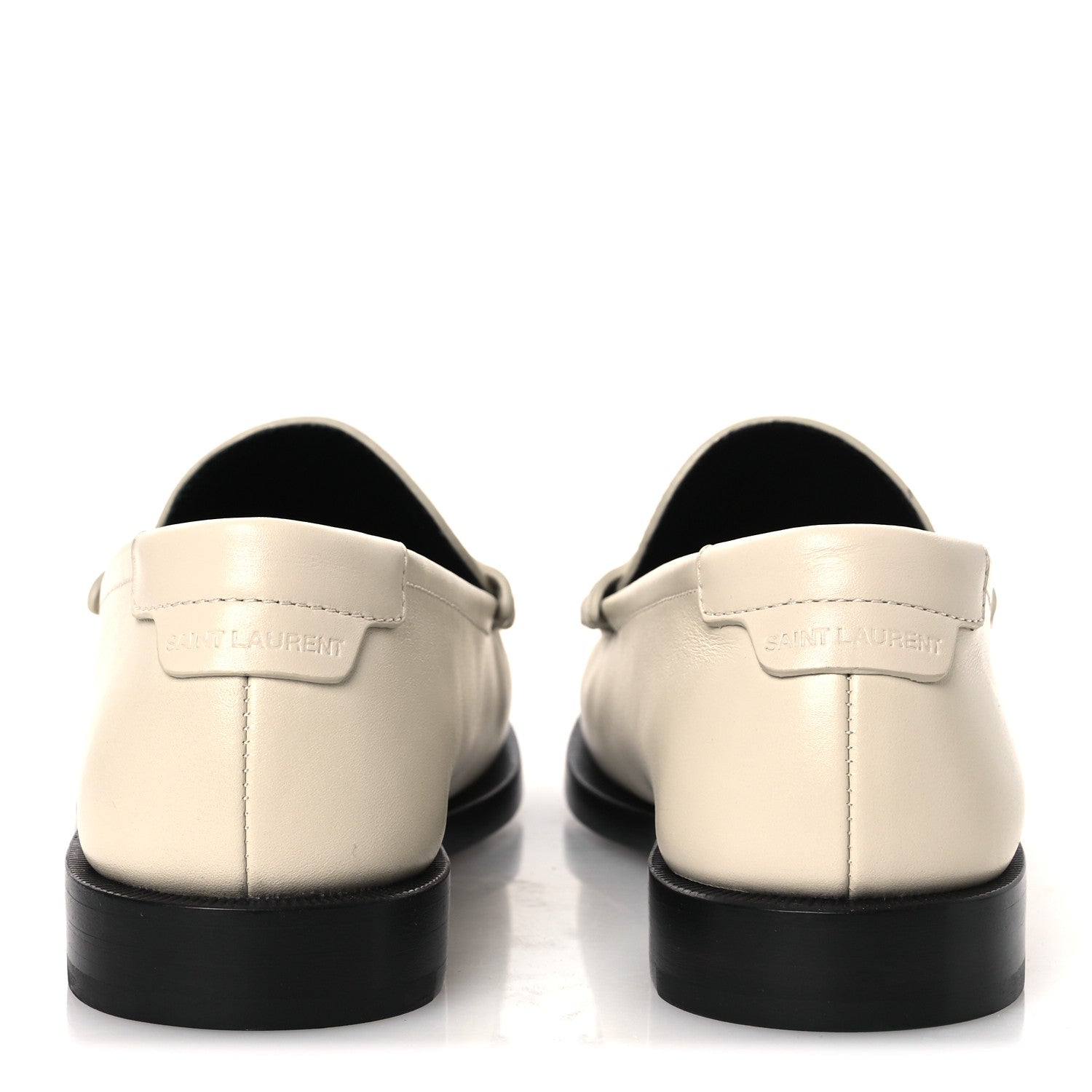 Saint Laurent Calfskin Penny Loafers 36 Pearl 6 of 13