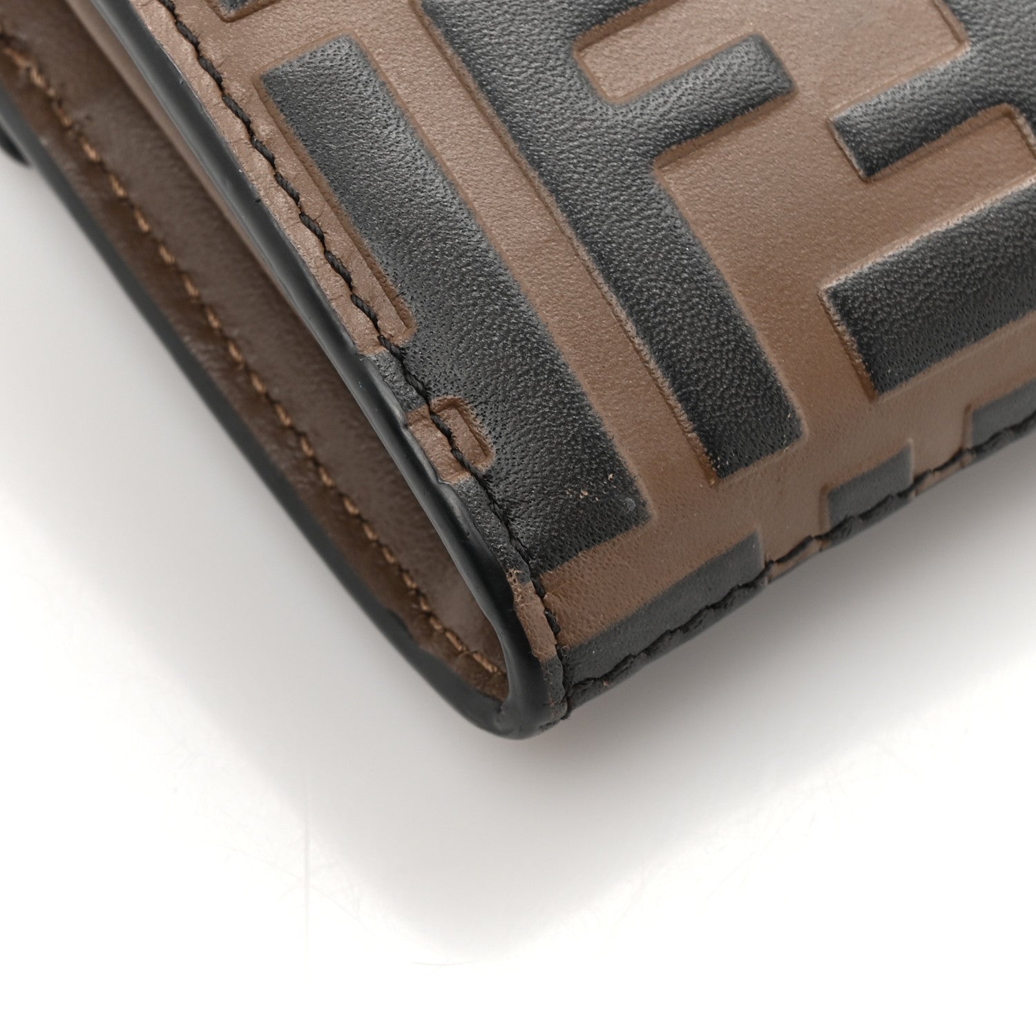 Fendi Vitello Soft F is Fendi Bi-Color FF 1974 Embossed Continental Envelope Wallet On Chain Maya Black 14 of 18