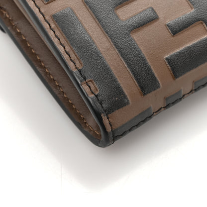 Fendi Vitello Soft F is Fendi Bi-Color FF 1974 Embossed Continental Envelope Wallet On Chain Maya Black 14 of 18