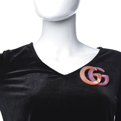 Gucci Resin Double G Brooch Rose Salmon 2 of 5
