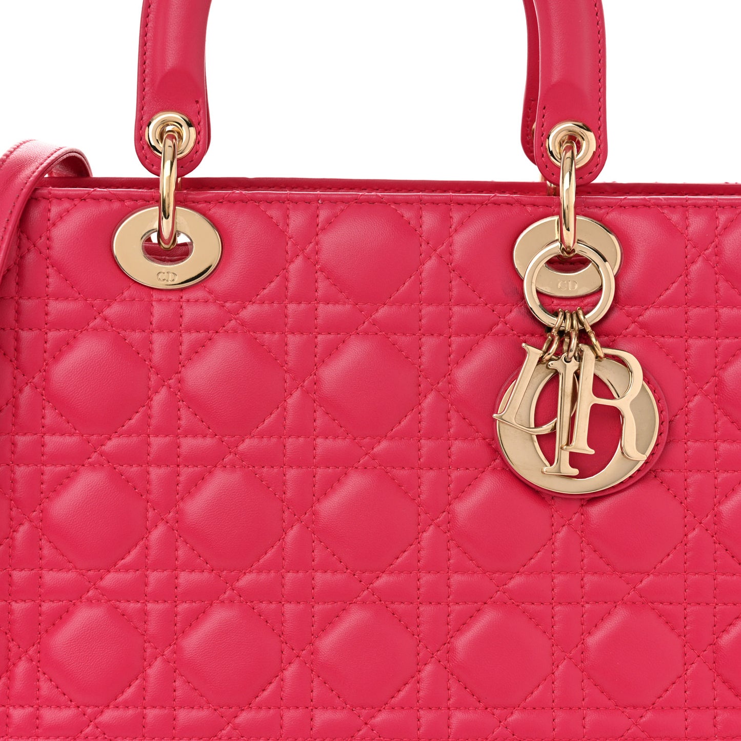 Lambskin Cannage Large Lady Dior Pink