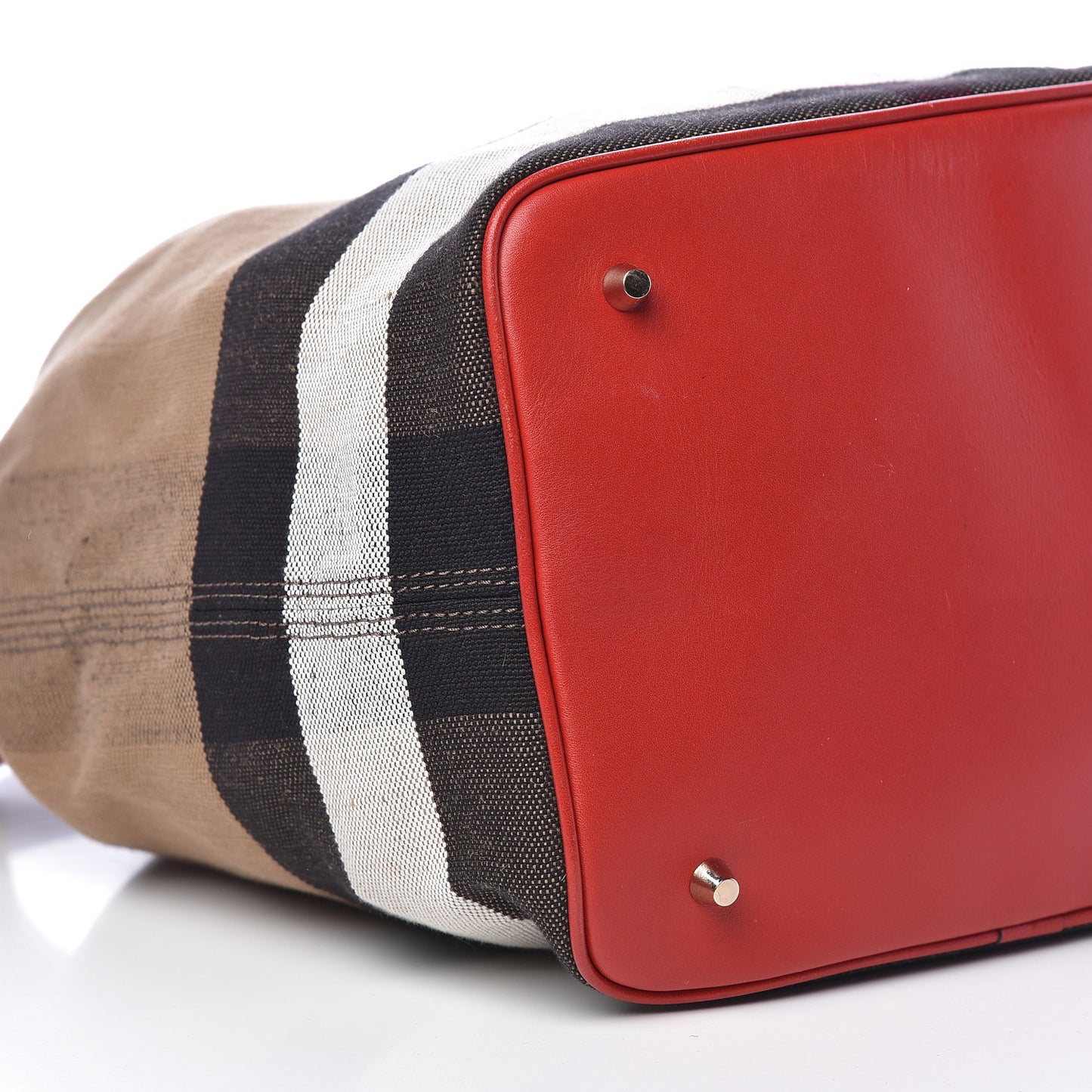 Canvas Mega Check Medium Ashby Hobo Cadmium Red
