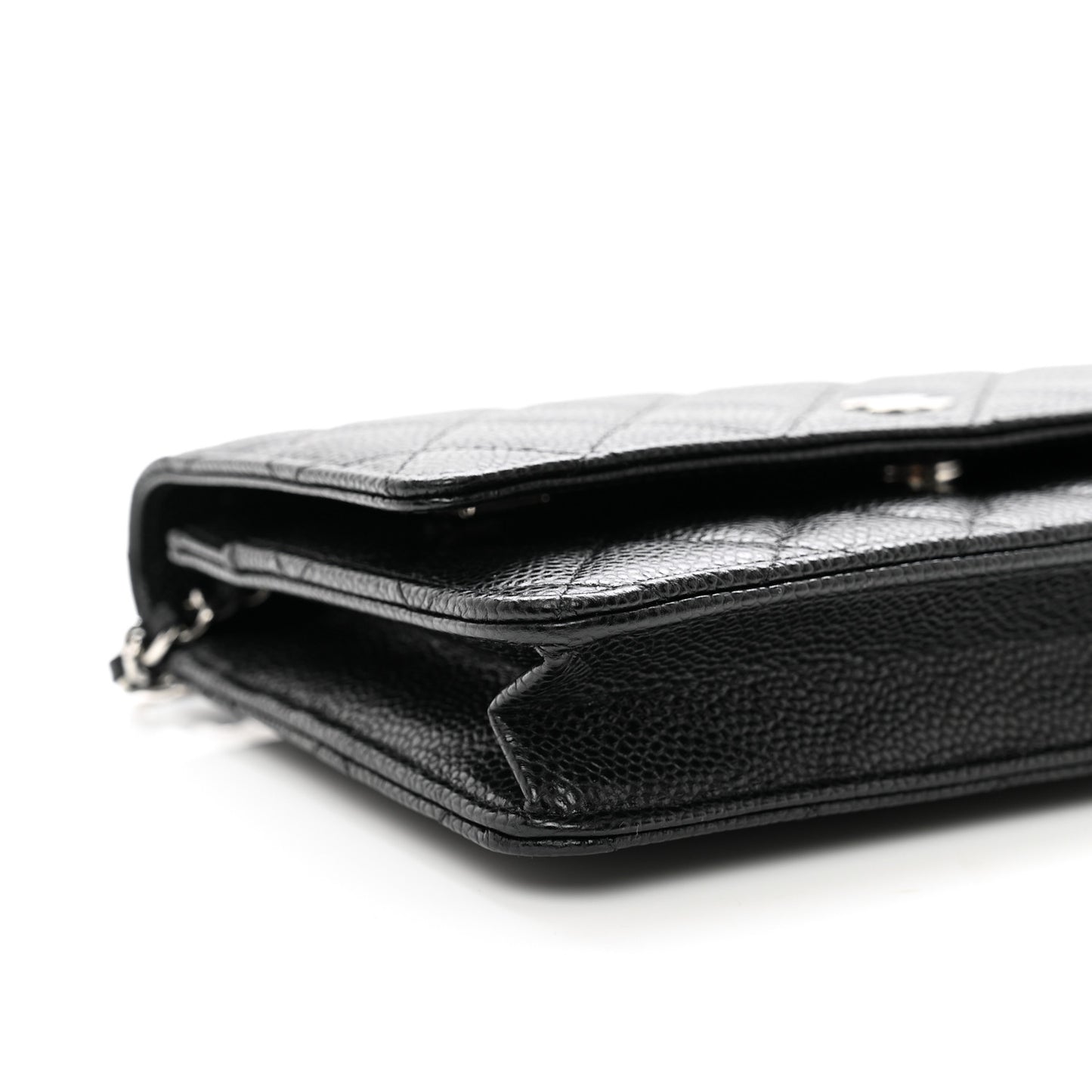 Caviar Quilted Wallet on Chain WOC Black