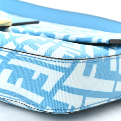 Fendi X SARAH COLEMAN Glazed Canvas Vitello King FF Vertigo Baguette 1997 Cyber Blue White 8 of 8