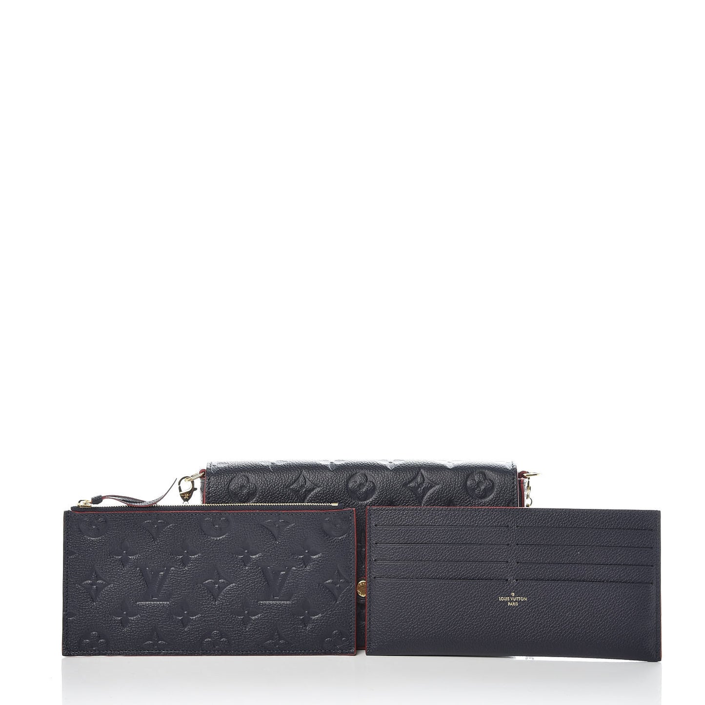 Empreinte Pochette Felicie Chain Wallet Marine Rouge