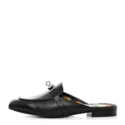 Hermes Goatskin Oz Mules 37 Black 1 of 8