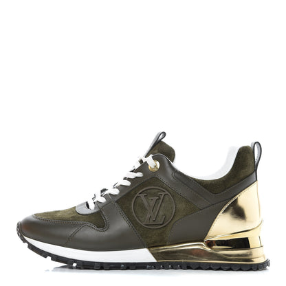 Louis Vuitton Calfskin Suede Run Away Sneakers 37 Kaki 1 of 9