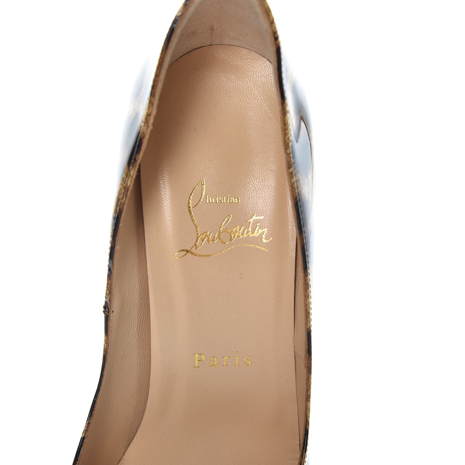 Christian Louboutin Patent Leopard Lady Peep 150 Pumps 39 Brown 5 of 14