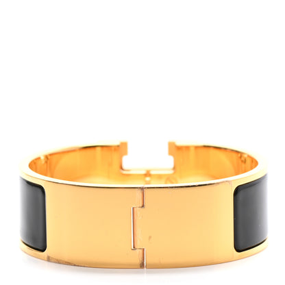 Hermes Enamel Wide Clic Clac H Bracelet GM Black 3 of 4